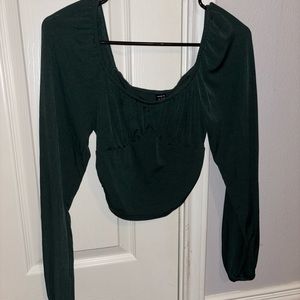 SHEIN crop top dark green